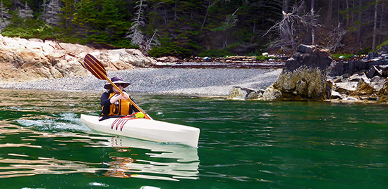 Paddling a skin on frame kayak