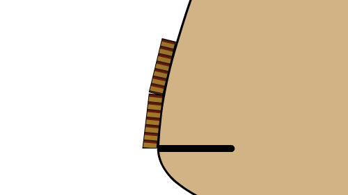 Beveling the top edge of a strip
