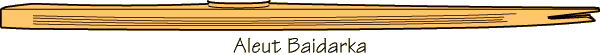 Picture of Aleut Baidarka with bifed bow