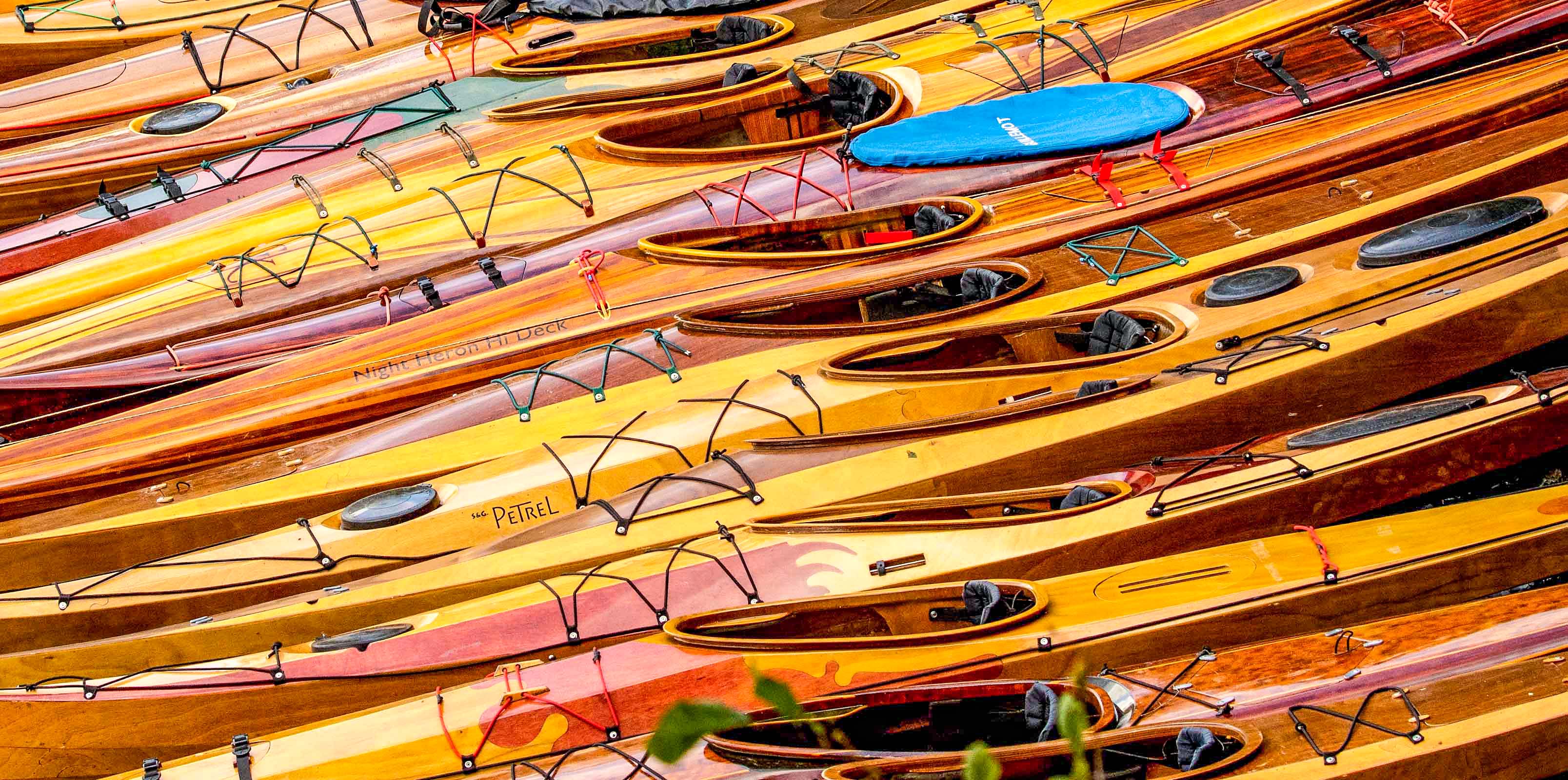 Wooden Kayaks on the Beach