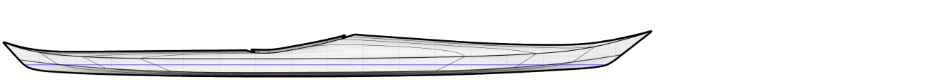 High Deck Hybrid Night Heron Sea Kayak Profile Lines