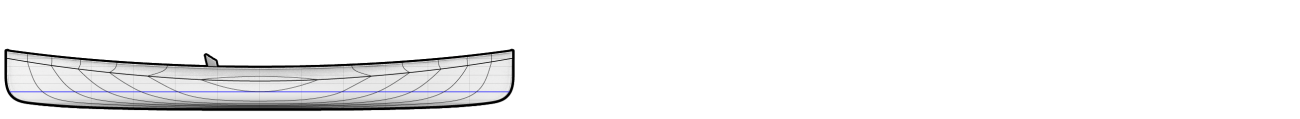 Nymph Cedar Strip Pack Canoe Side View Drawing
