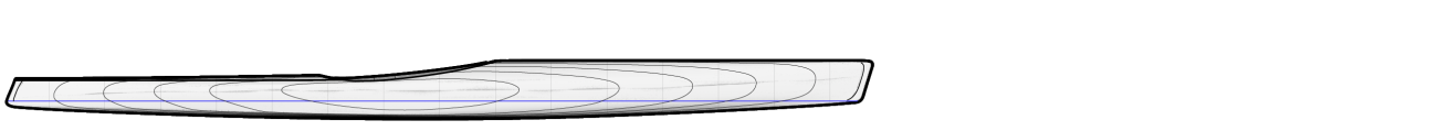 microBootlegger Sport Wood Strip Kayak Side View Drawing