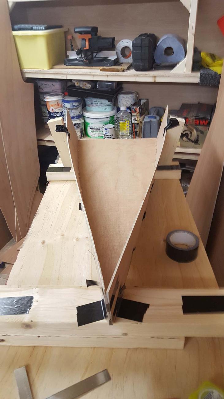 Assembling plywood panels