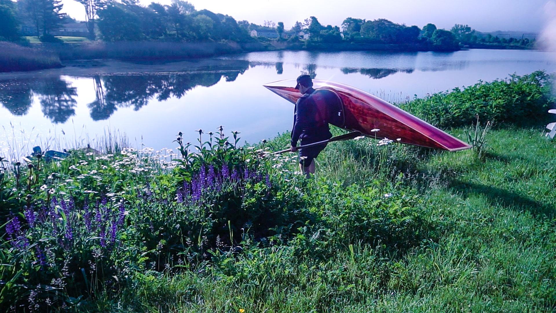 Carrying a Wooden Kayak